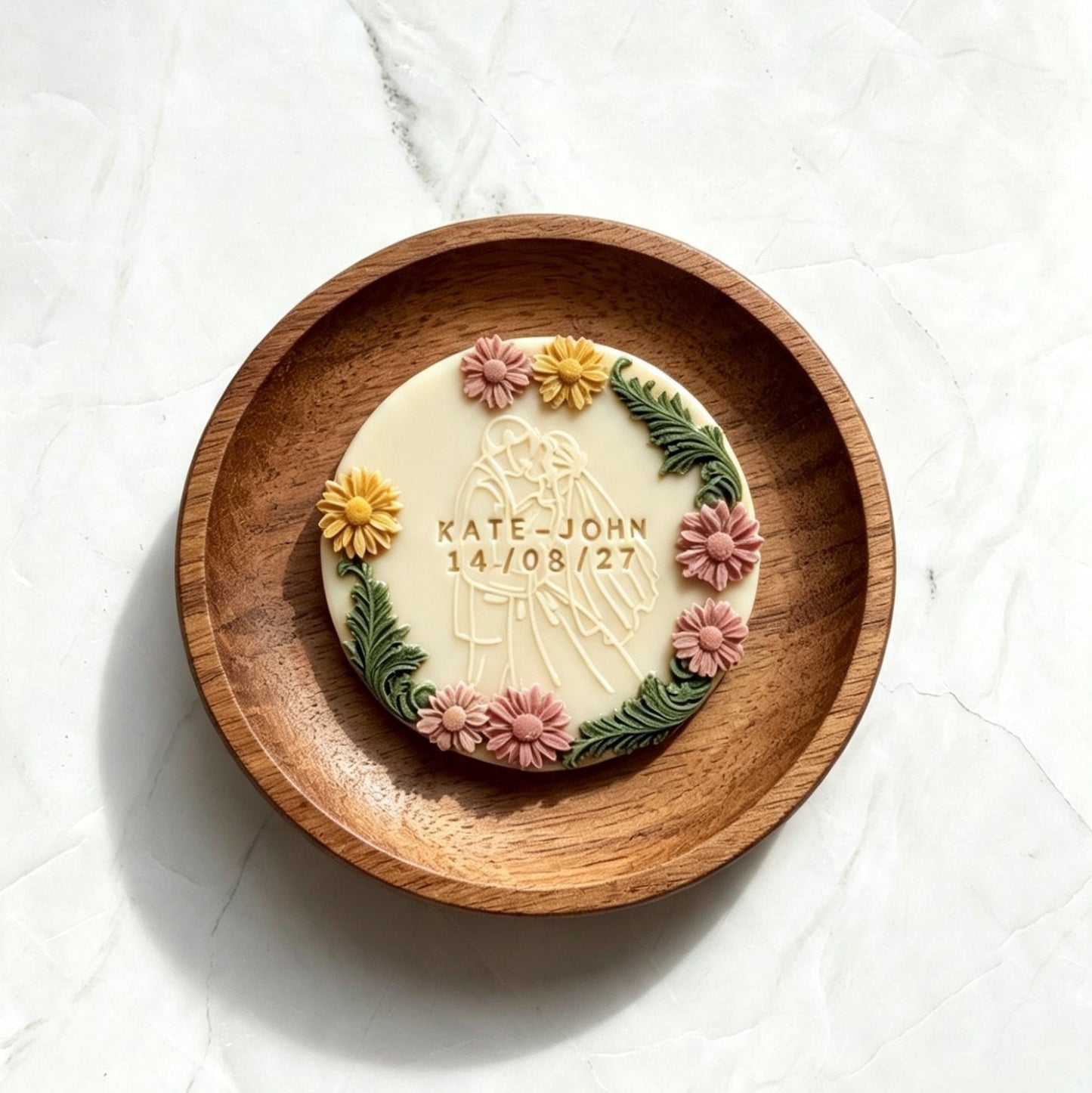 SAVE THE DATE ANNOUNCEMENT BISCUIT- FLORAL | Orders of 20+