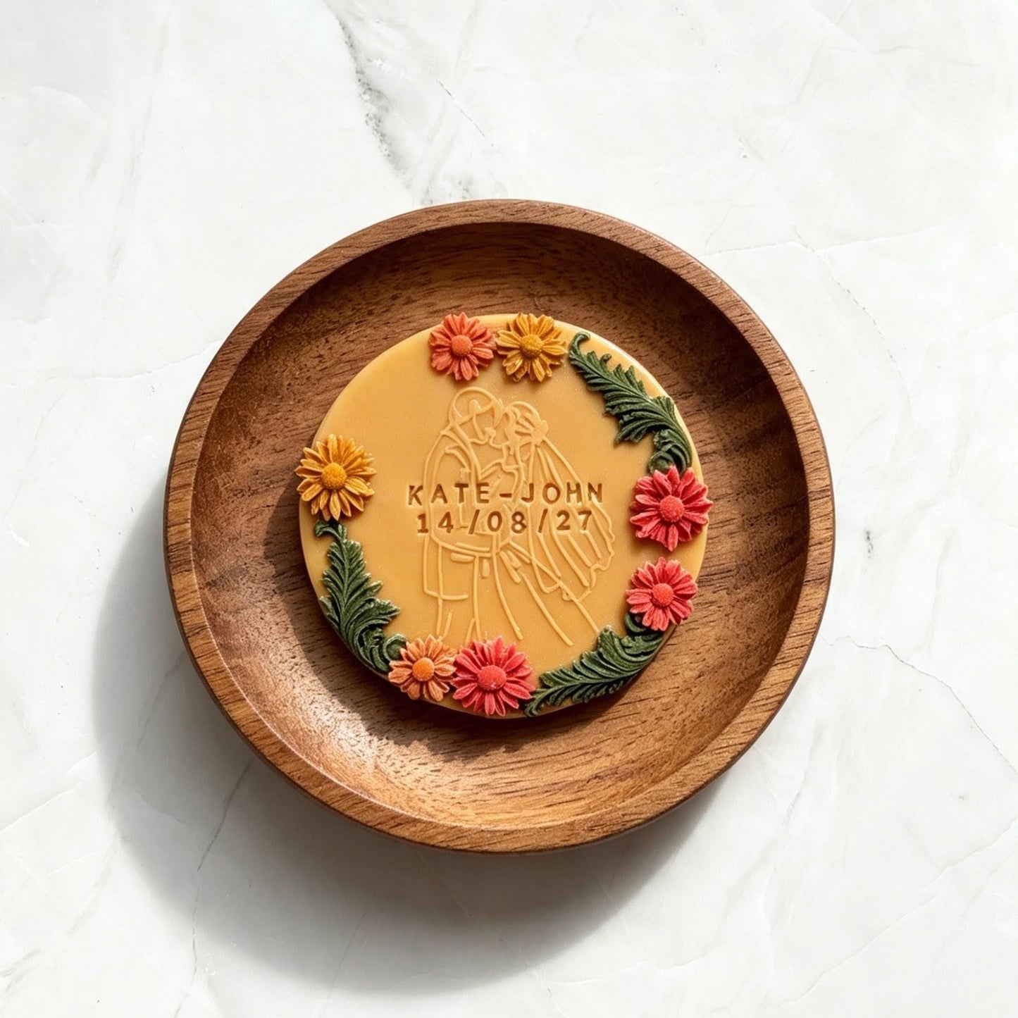 SAVE THE DATE ANNOUNCEMENT BISCUIT- FLORAL | Orders of 20+