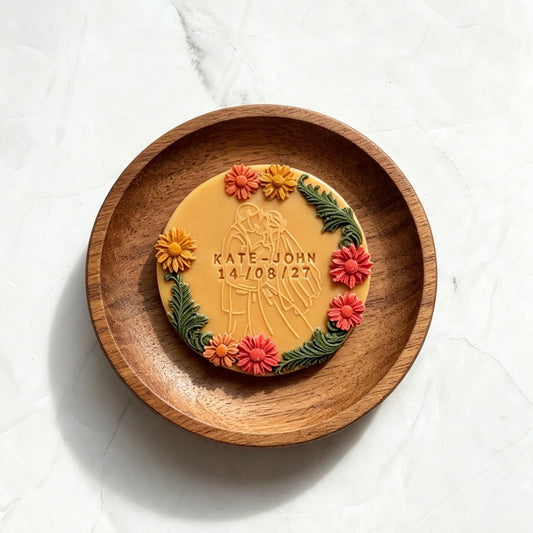 SAVE THE DATE ANNOUNCEMENT BISCUIT- FLORAL | Orders of 20+